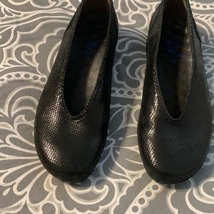 Wolky Black Leather Ballet Flat Comfort Slip on Shoe EU 38